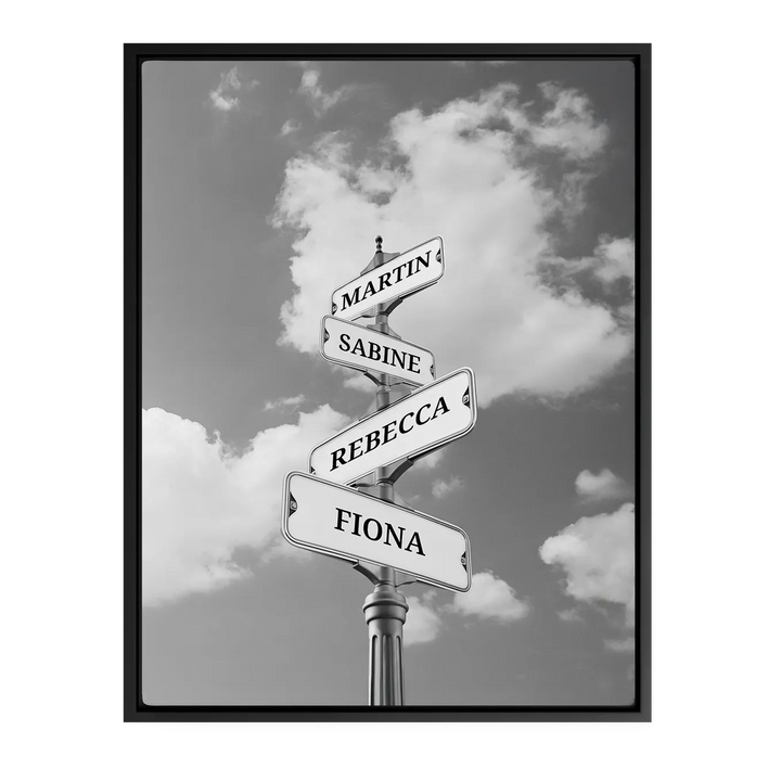 Leinwand ''Vintage Straßenschild für Familien''