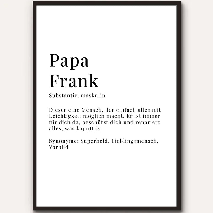 Poster "Papa Definition"