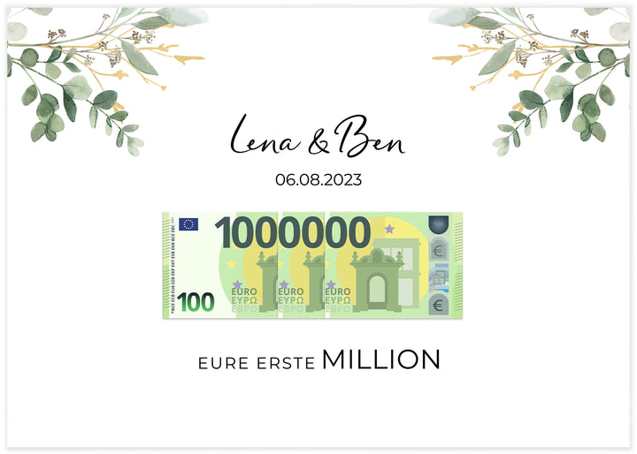 Hochzeitsposter "Eure Erste Million" famwalls