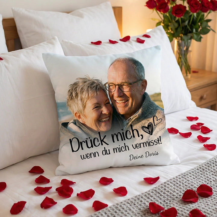 Personalisiertes Kissen "Drück mich"
