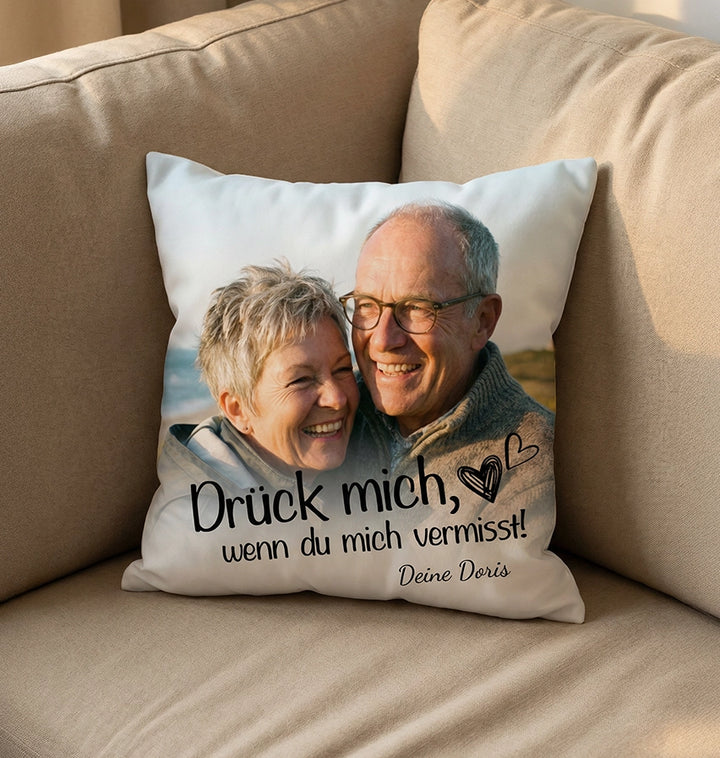 Personalisiertes Kissen "Drück mich"