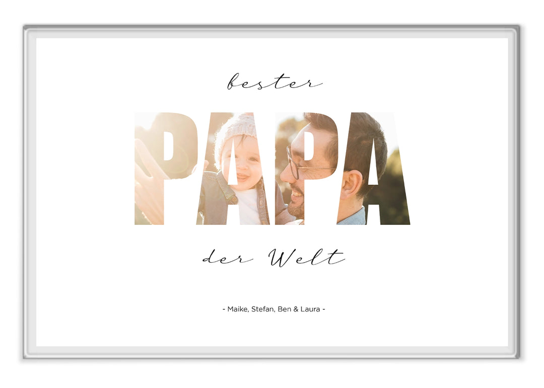 Personalisiertes Acryl-Glas "Papa Wort" mit Foto