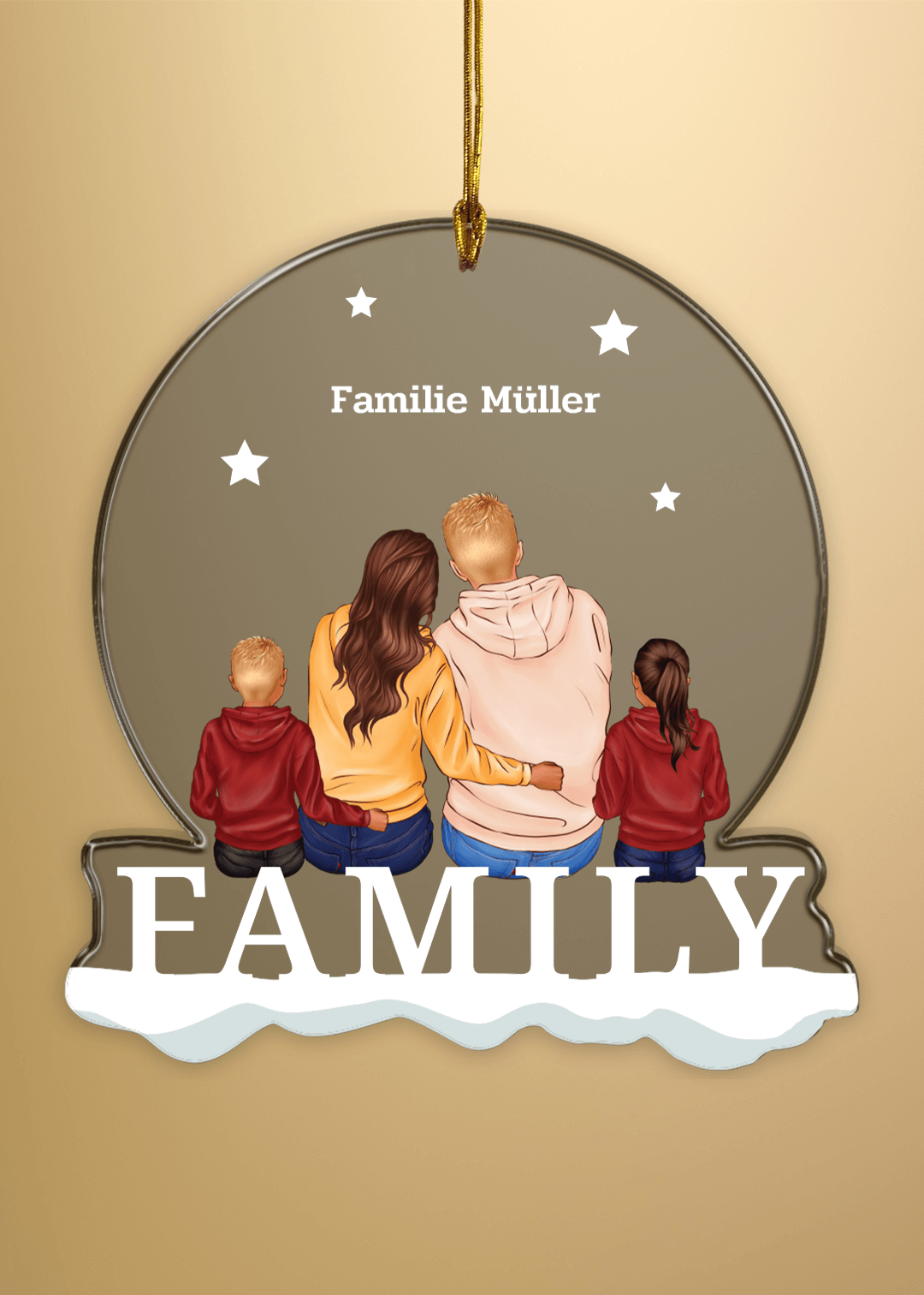 Christmas tree acrylic pendant ''Family''