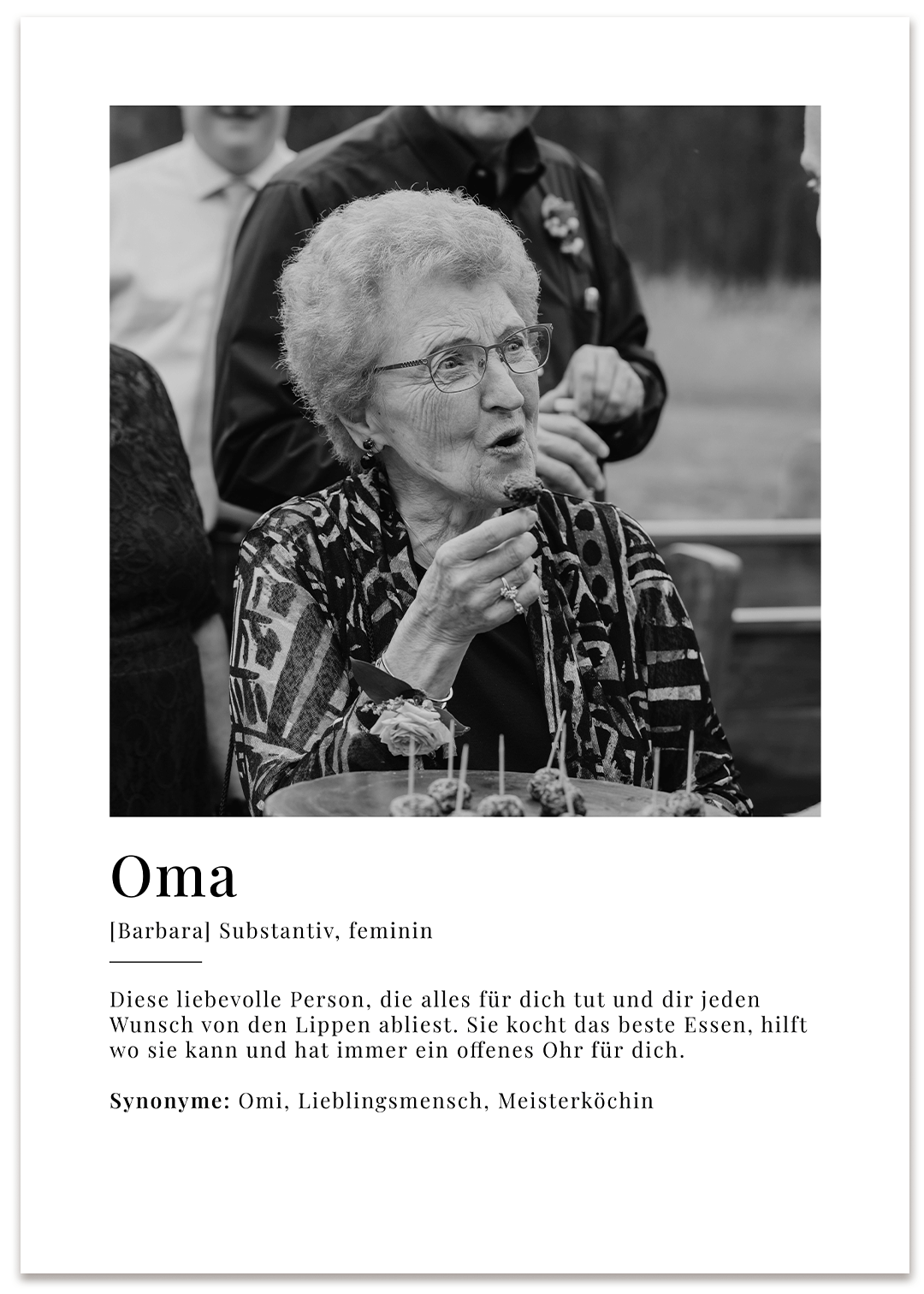 Fotoposter "Oma Definition"