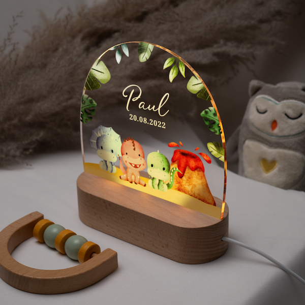 Personalized night light for children "Dinosaur"