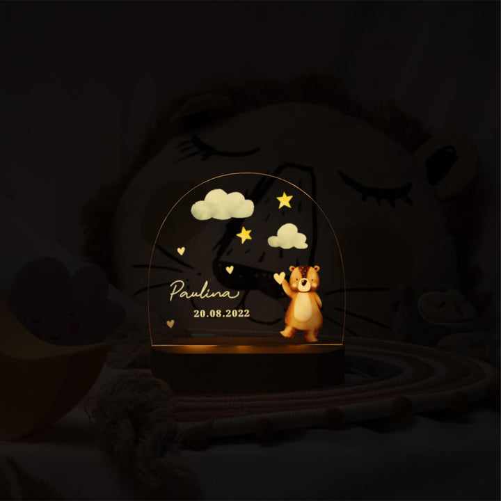 Personalisiertes Nachtlicht für Kinder "Sterne"