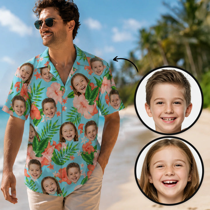 Personalisiertes Hawaii Hemd "Für Papa" mit Fotos