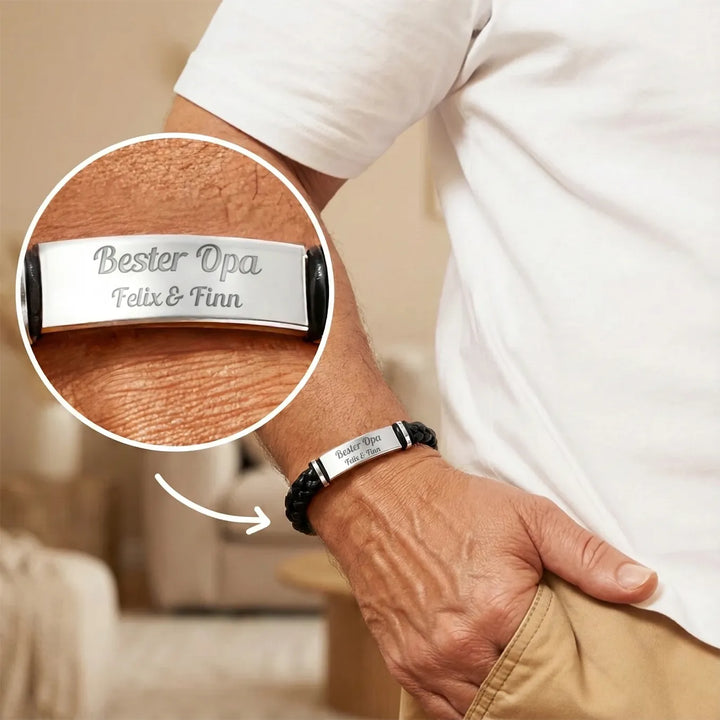 Personalisiertes Lederarmband "Opa"