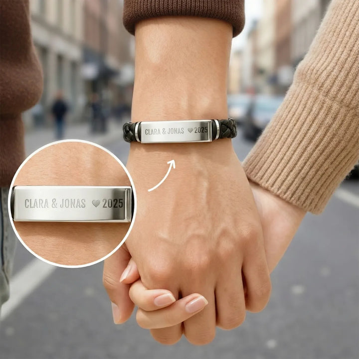 Personalisiertes Lederarmband "Partner"