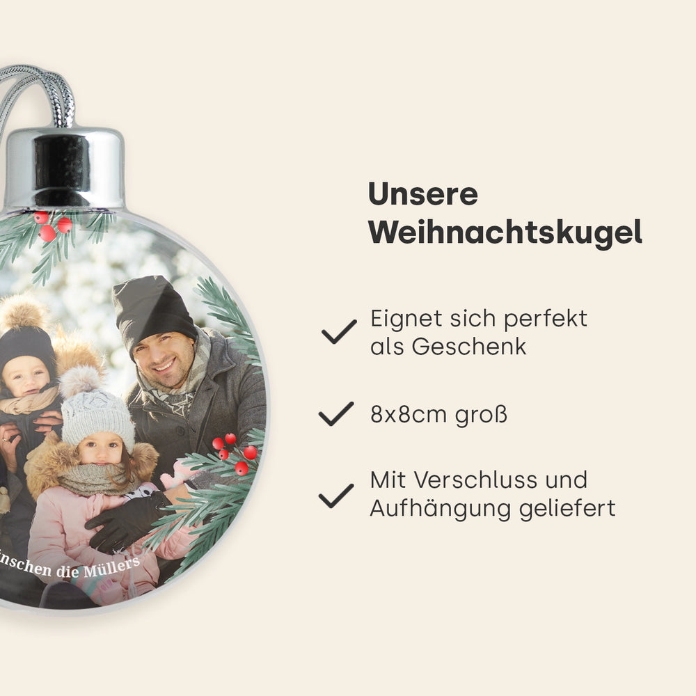 Personalisierte Christbaumkugel "Tannenzweige" famwalls