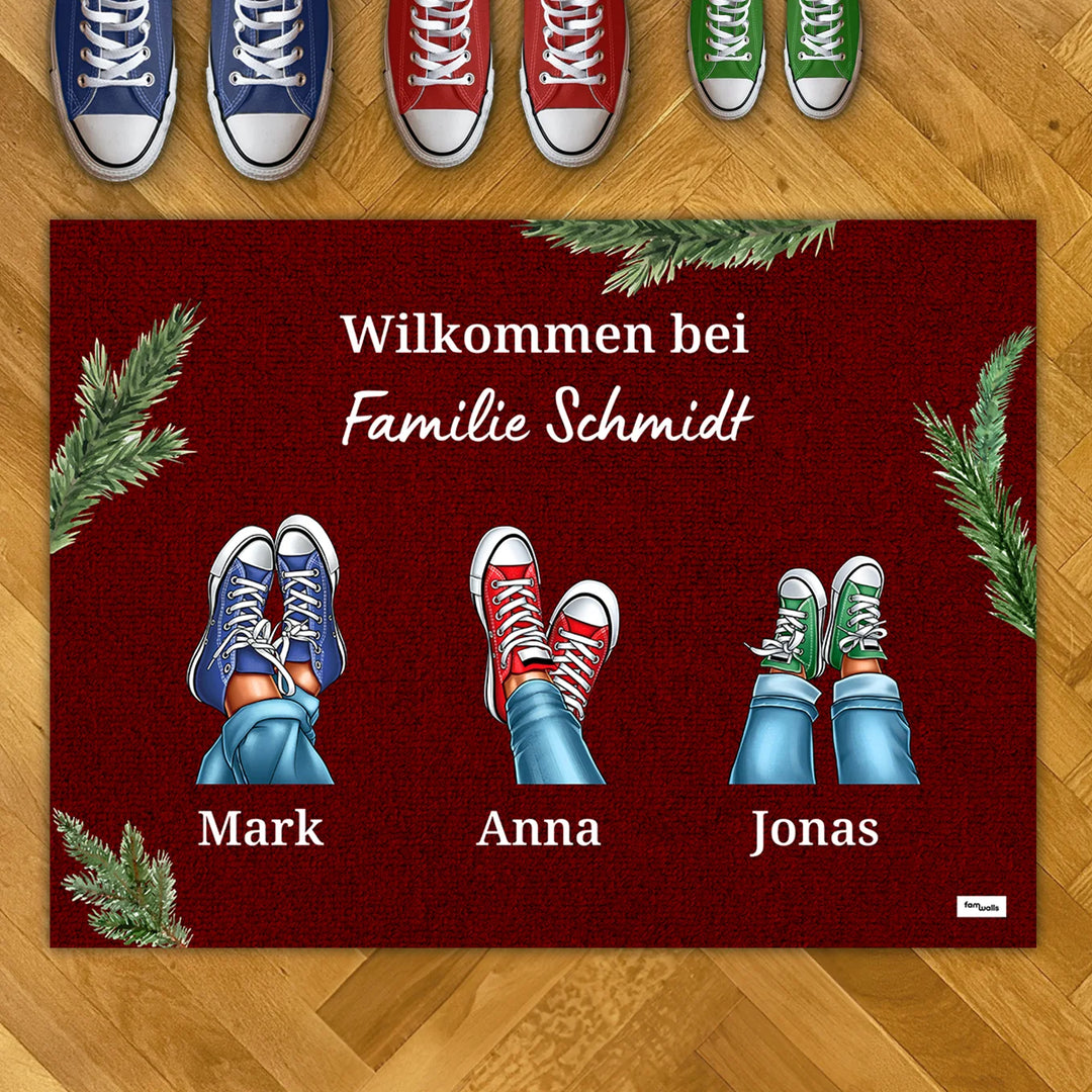 Personalisierte Fußmatte ''Eure Sneaker'' - Weihnachten famwalls