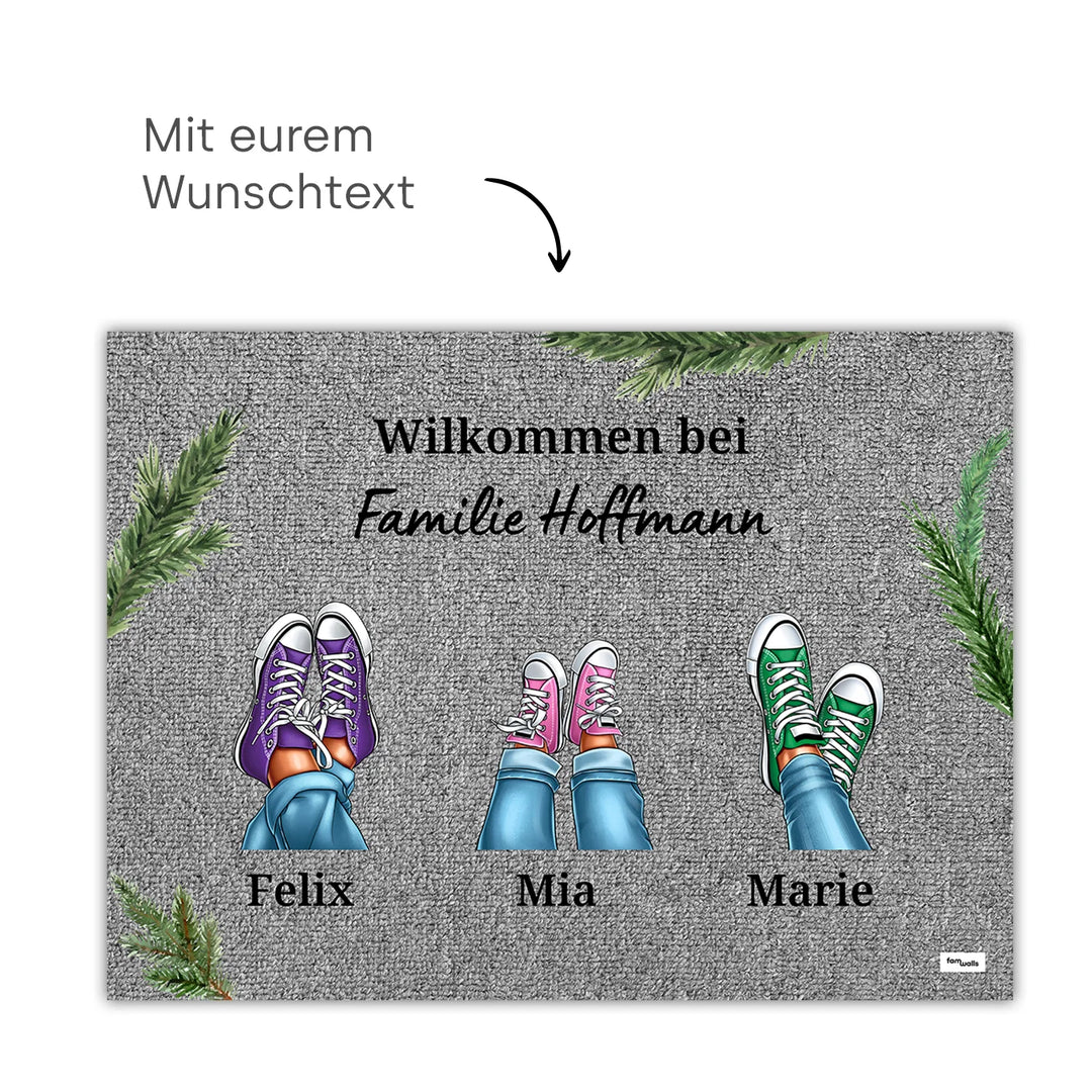 Personalisierte Fußmatte ''Eure Sneaker'' - Weihnachten famwalls