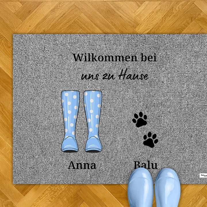 Personalisierte Fußmatte "Gummistiefel" famwalls