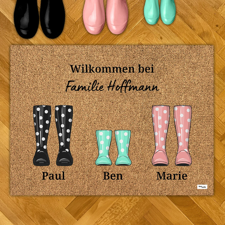 Personalisierte Fußmatte "Gummistiefel" famwalls