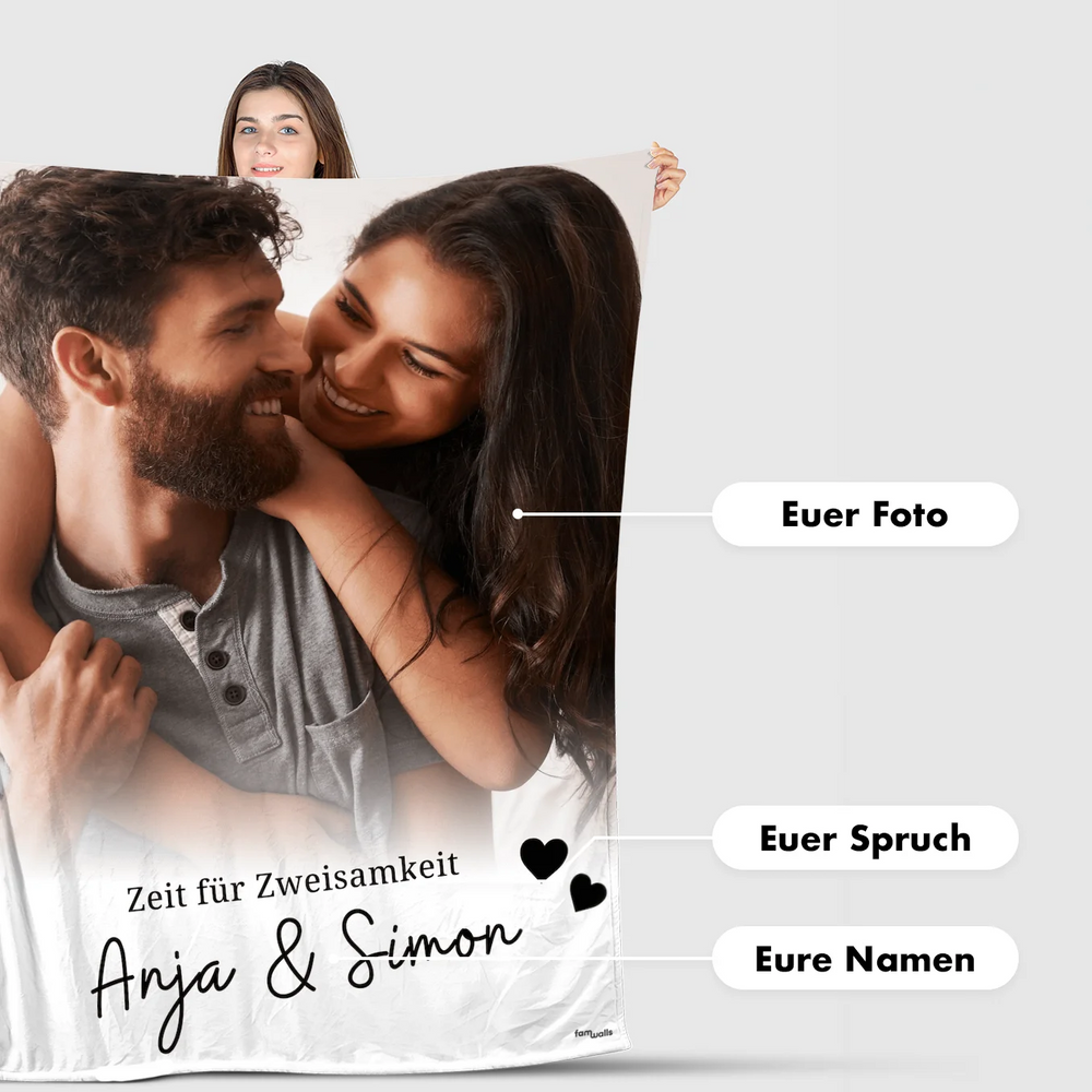 Personalisierte Kuscheldecke ''Euer Foto & Text'' famwalls