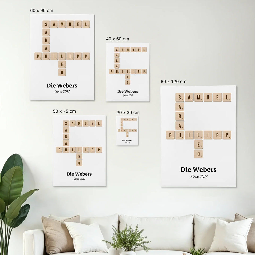 Personalisierte Leinwand "Scrabble" famwalls