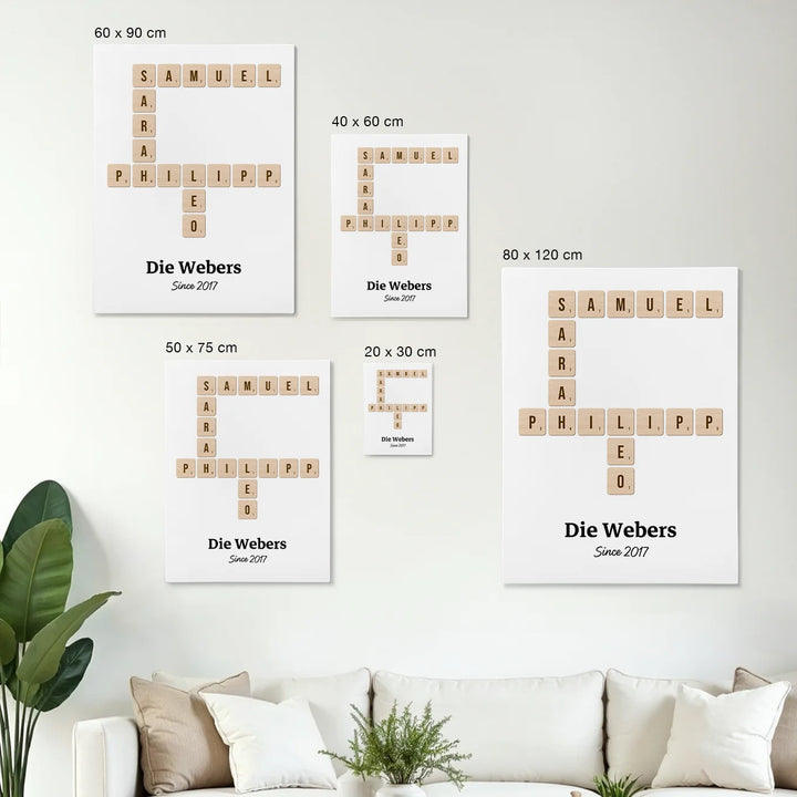 Personalisierte Leinwand "Scrabble" famwalls