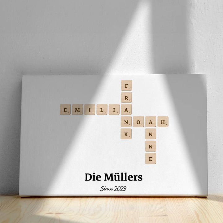 Personalisierte Leinwand "Scrabble" famwalls