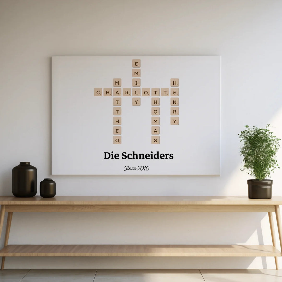 Personalisierte Leinwand "Scrabble" famwalls