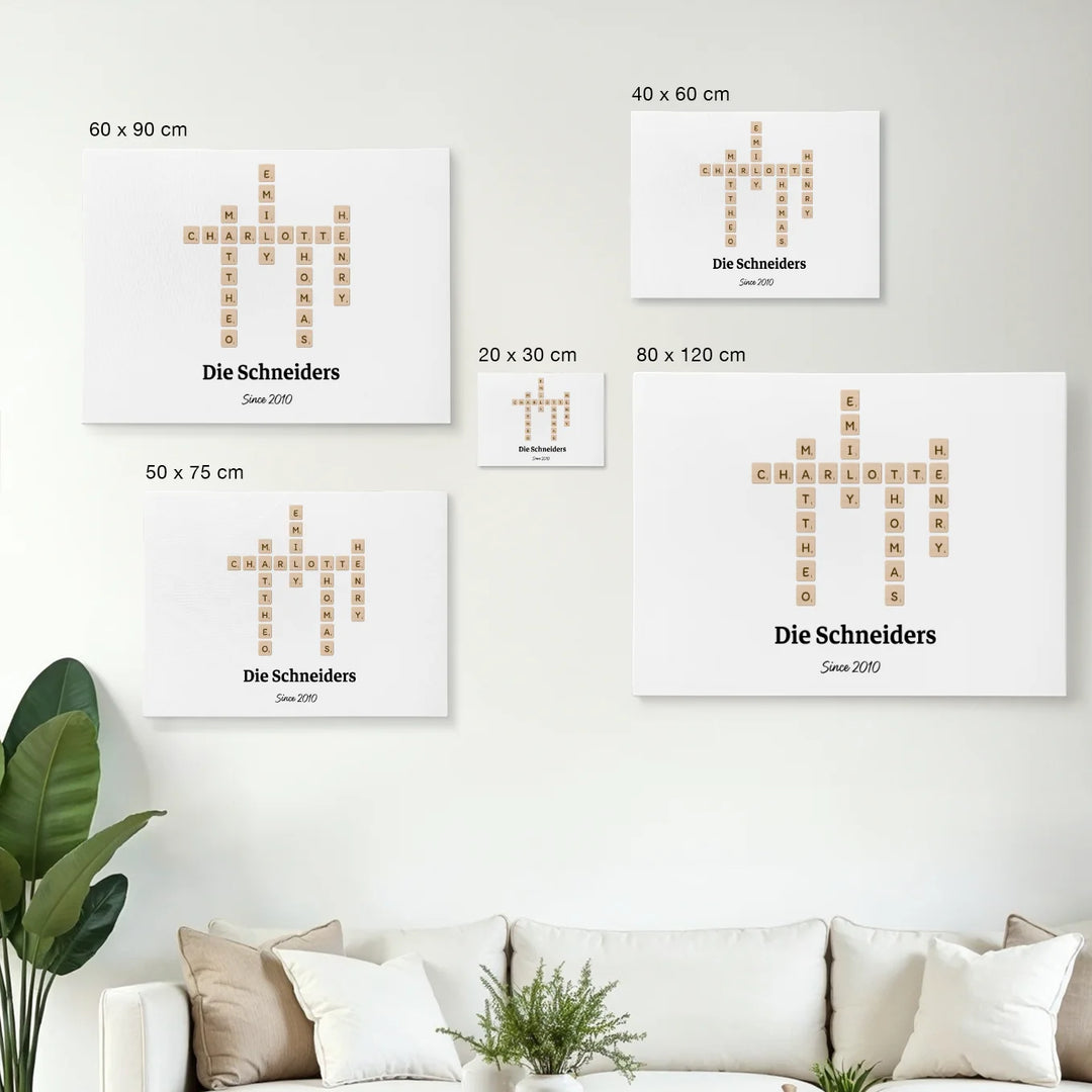 Personalisierte Leinwand "Scrabble" famwalls