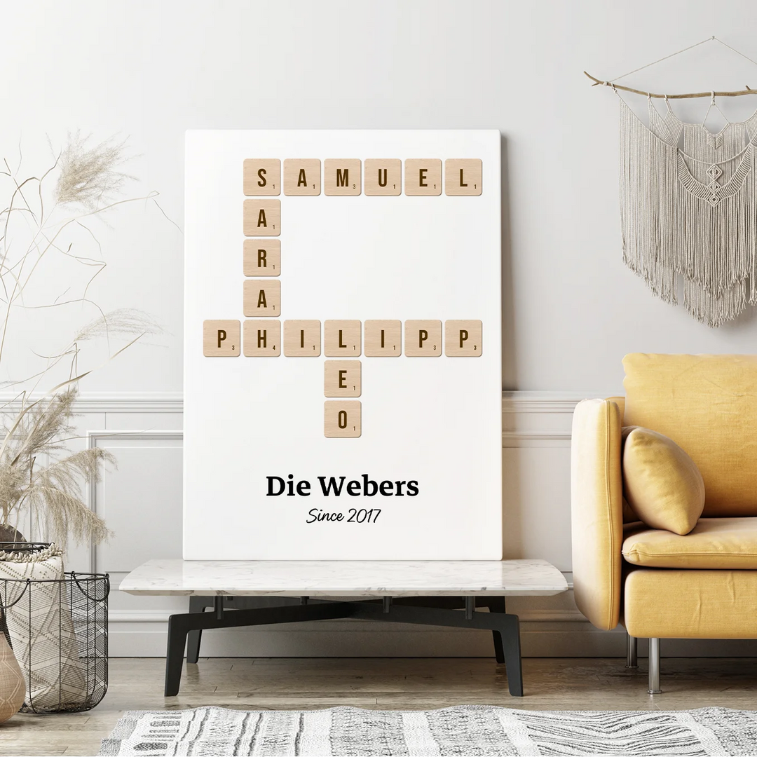 Personalisierte Leinwand "Scrabble" famwalls