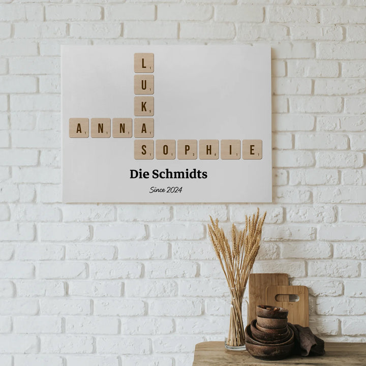 Personalisierte Leinwand "Scrabble" famwalls