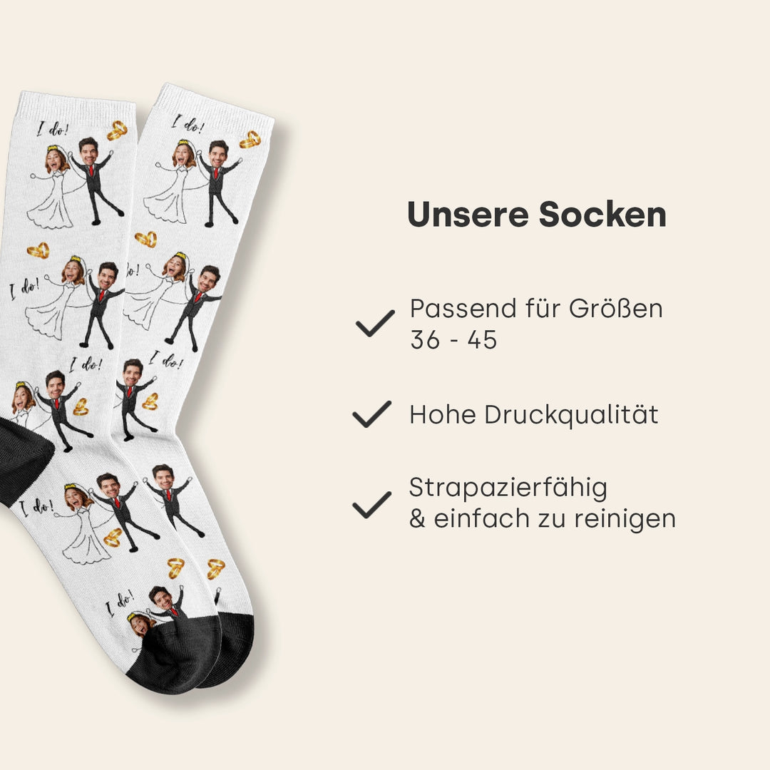 Personalisierte Socken ''Hochzeitspaar'' famwalls