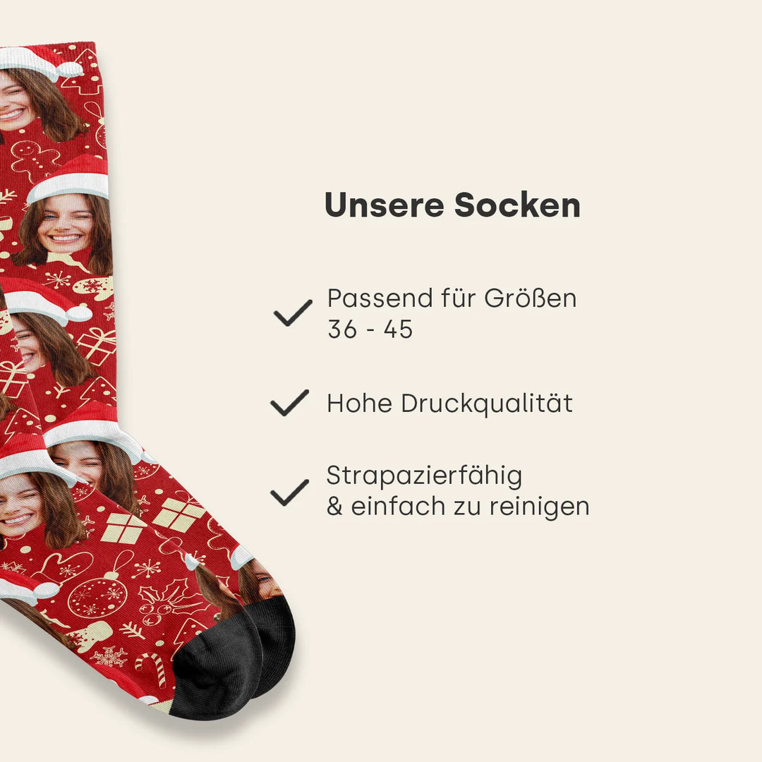 Personalisierte Socken "Weihnachten" mit Foto famwalls