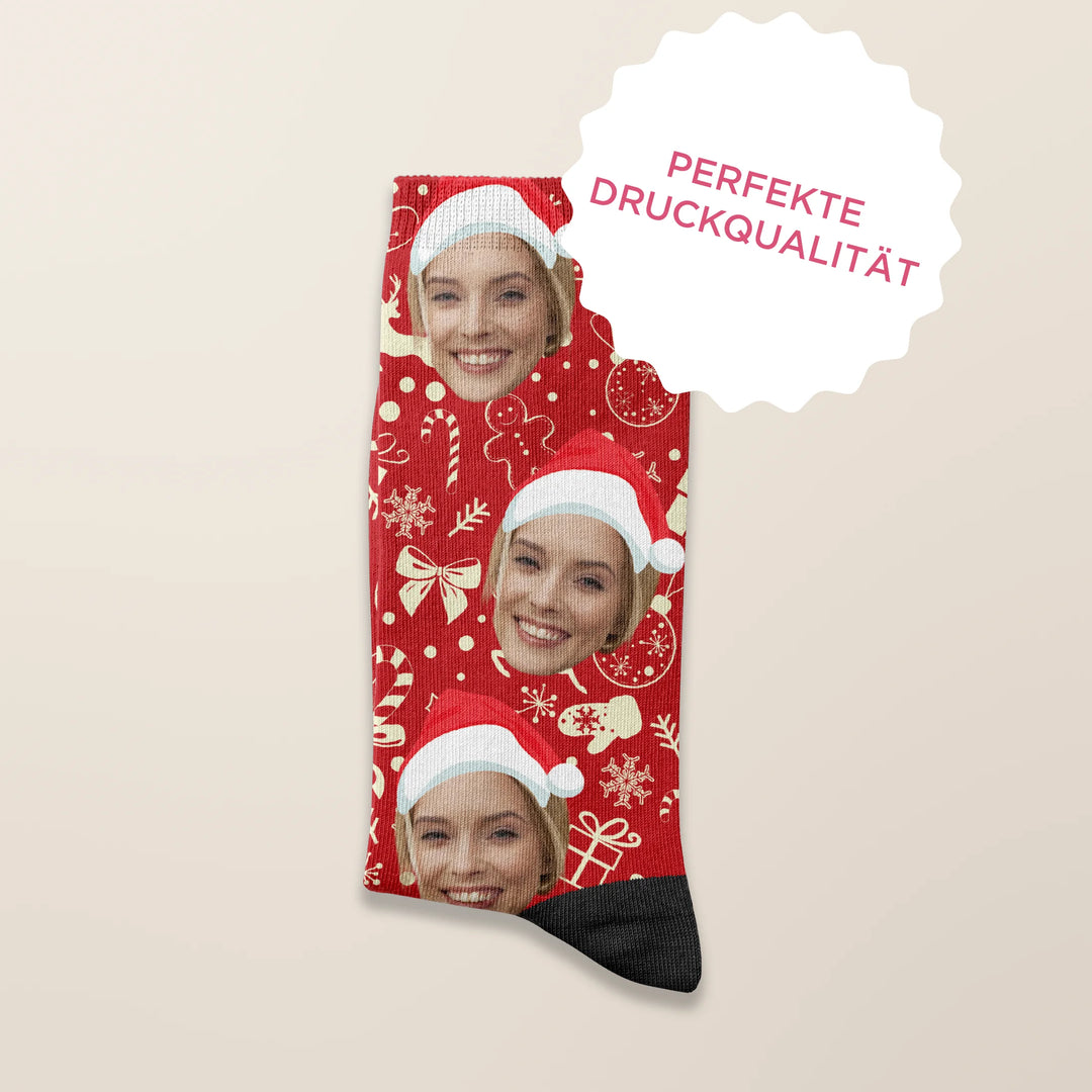 Personalisierte Socken "Weihnachtsmotiv" mit Foto famwalls