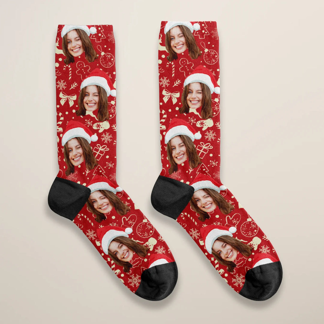 Personalisierte Socken "Weihnachtsmotiv" mit Foto famwalls