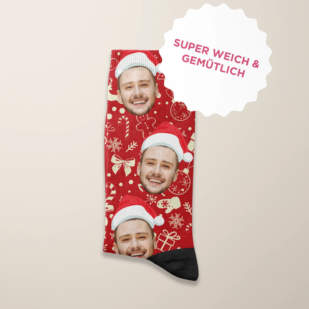 Personalisierte Socken "Weihnachtsmotiv" mit Foto famwalls