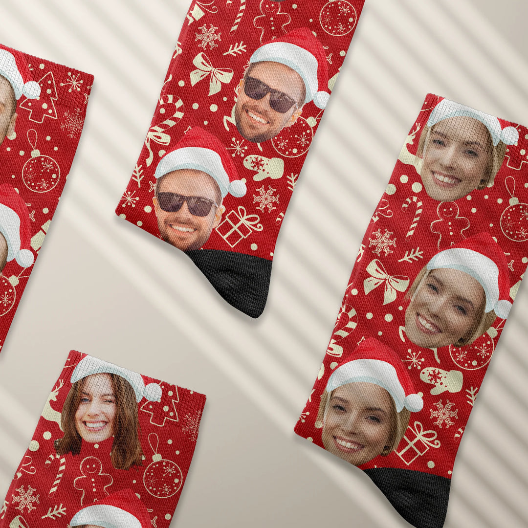 Personalisierte Socken "Weihnachtsmotiv" mit Foto famwalls