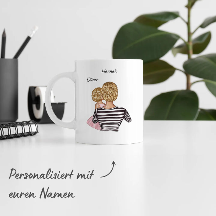 Personalisierte Tasse Muttertag "Comic-Stil" famwalls