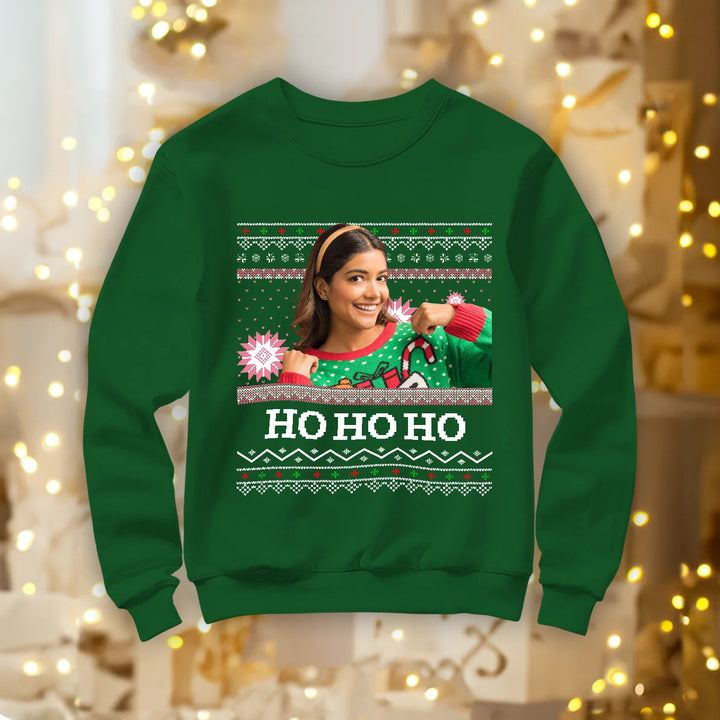 Personalisierter Christmas Sweater "Ho Ho Ho" famwalls