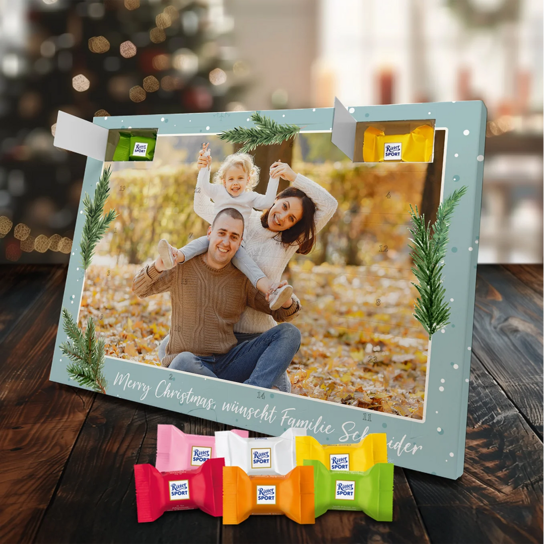 Personalisierter Ritter Sport Adventskalender "Schnee" famwalls