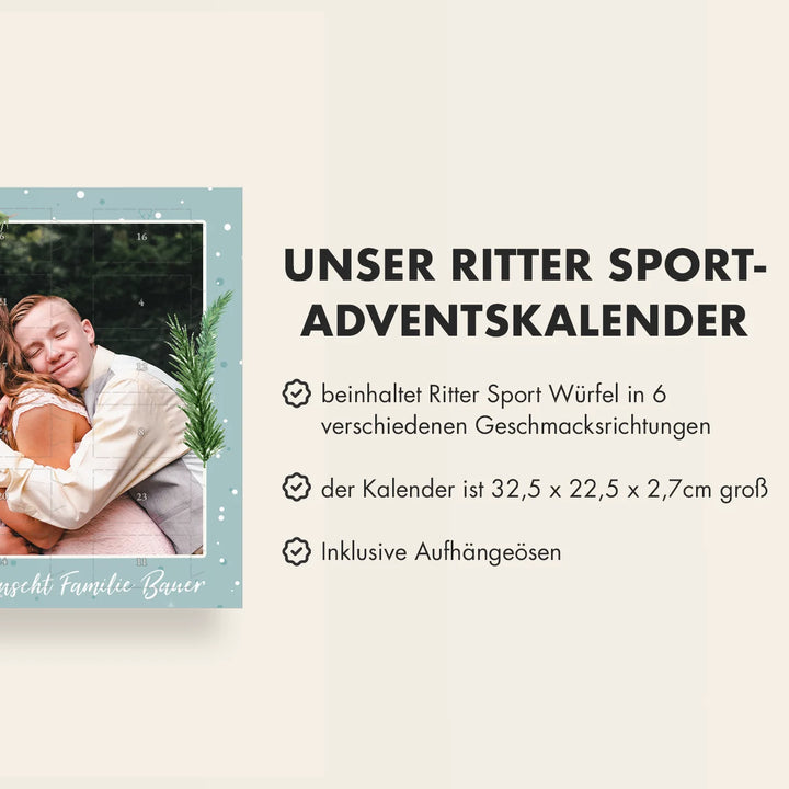 Personalisierter Ritter Sport Adventskalender "Schnee" famwalls