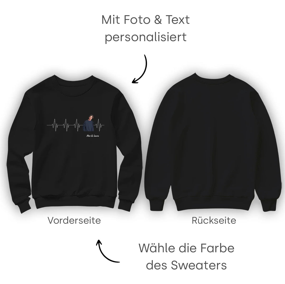 Personalisierter Sweater "Herzschlag Pärchen" - famwalls