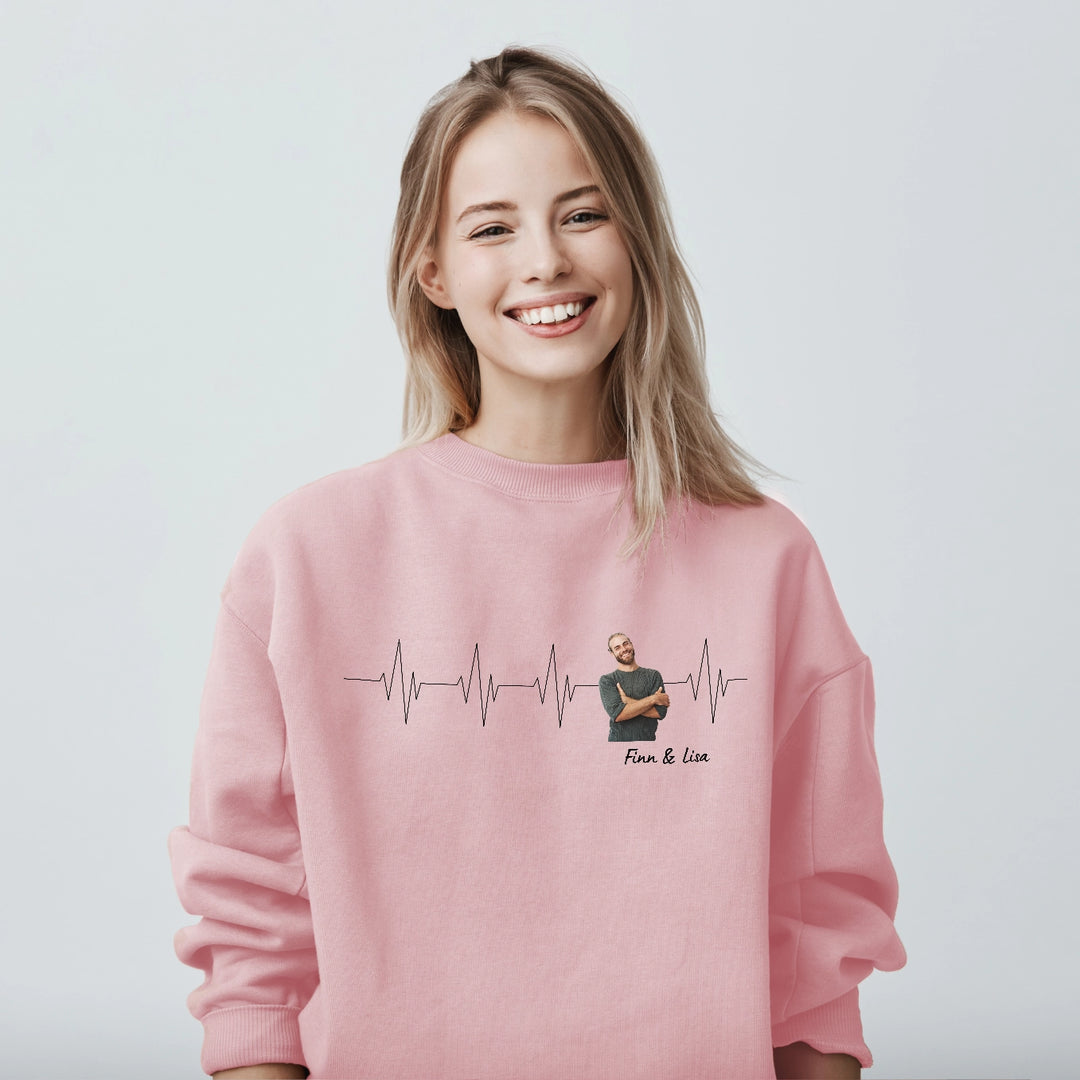 Personalisierter Sweater "Herzschlag Pärchen" famwalls