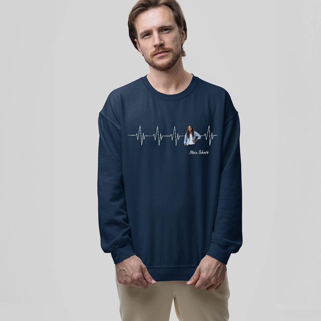 Personalisierter Sweater "Herzschlag Pärchen" famwalls