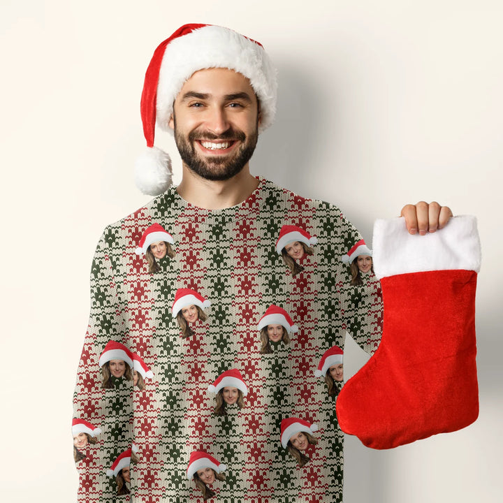 Personalisierter Ugly Christmas Sweater "Strickmuster" famwalls