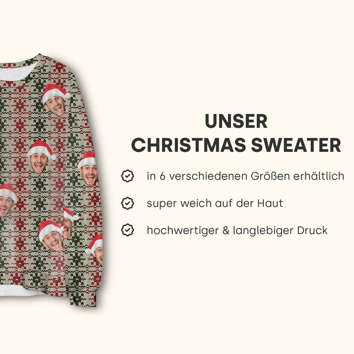 Personalisierter Ugly Christmas Sweater "Strickmuster" famwalls