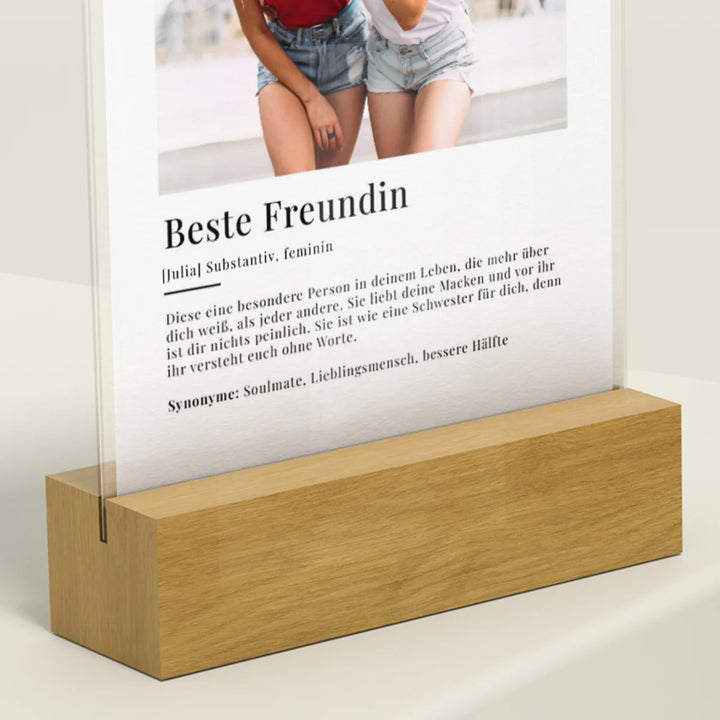 Personalisiertes Acryl-Glas "Beste Freundin Definition" famwalls