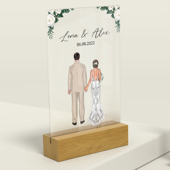 Personalisiertes Acryl-Glas "Hochzeitspaar" famwalls