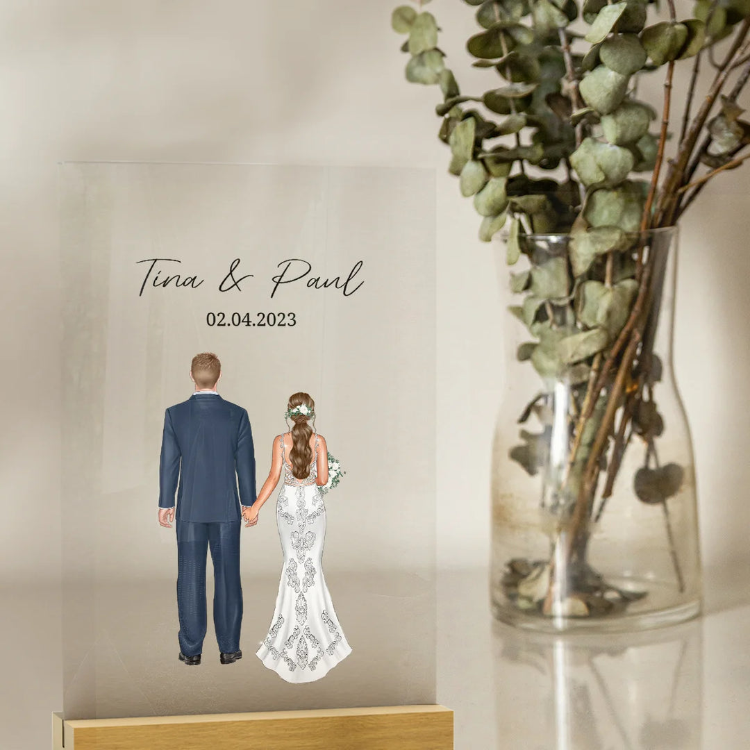 Personalisiertes Acryl-Glas "Hochzeitspaar" famwalls