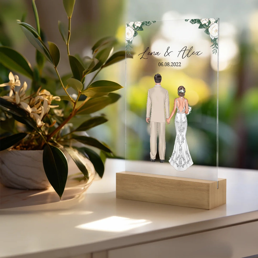 Personalisiertes Acryl-Glas "Hochzeitspaar" famwalls