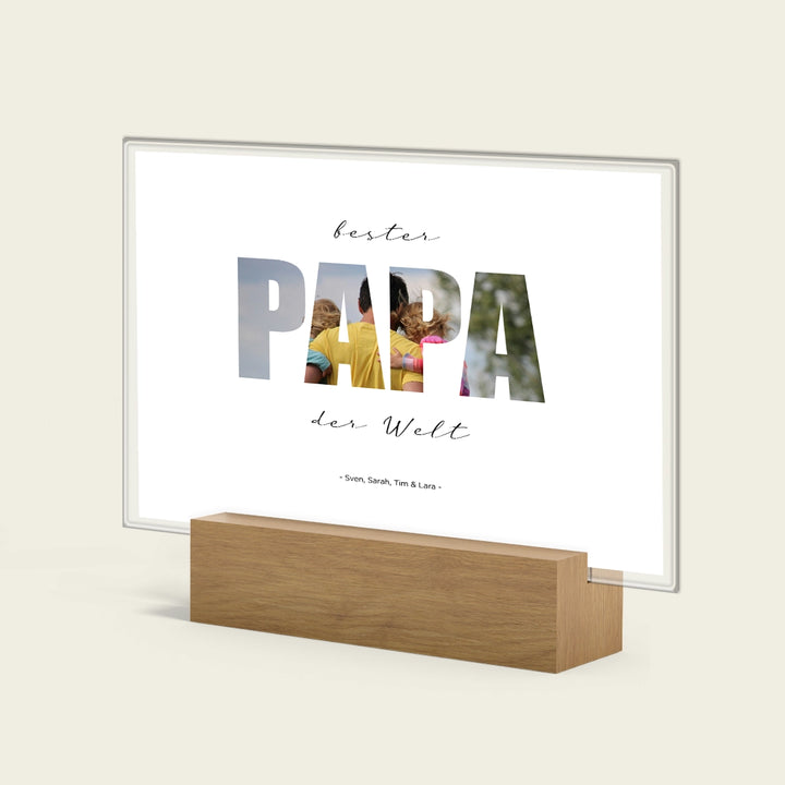 Personalisiertes Acryl-Glas "Papa Wort" mit Foto famwalls