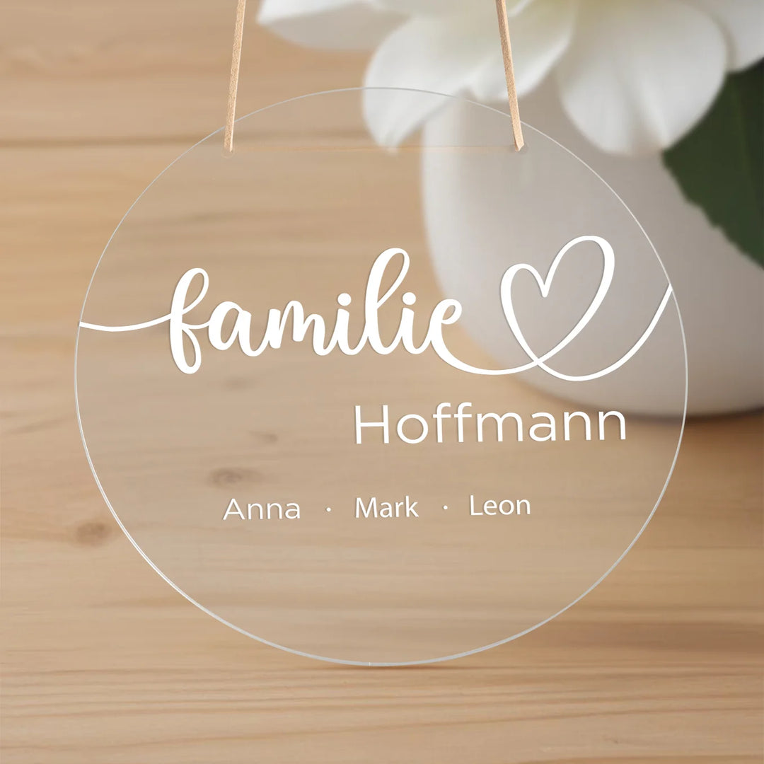 Personalisiertes Acryl-Türschild “Familie” famwalls