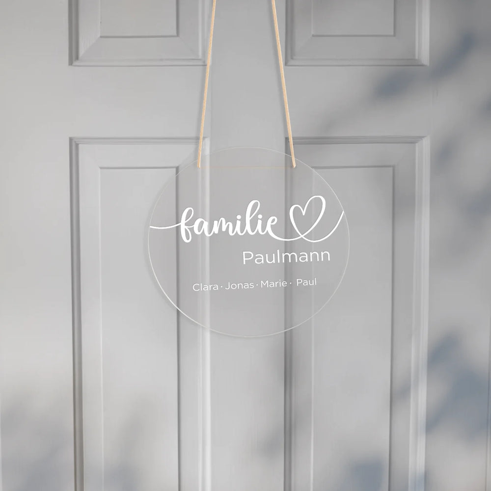 Personalisiertes Acryl-Türschild “Familie” famwalls