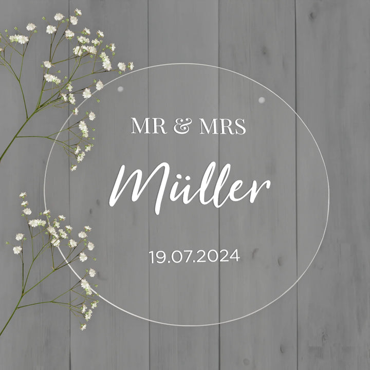 Personalisiertes Acryl-Türschild “Mr & Mrs” famwalls