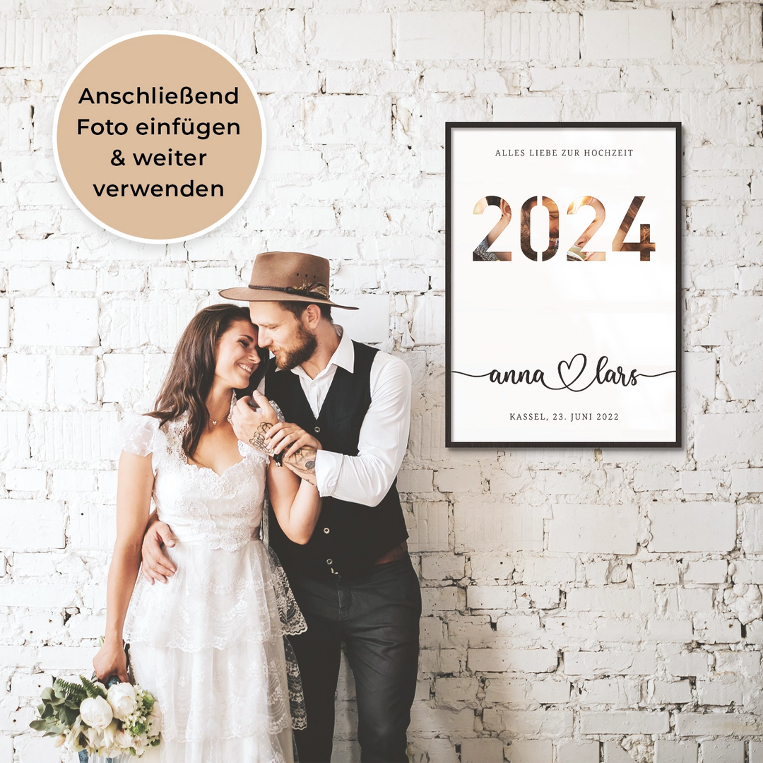 Personalisiertes Geldgeschenk zur Hochzeit "2024" famwalls